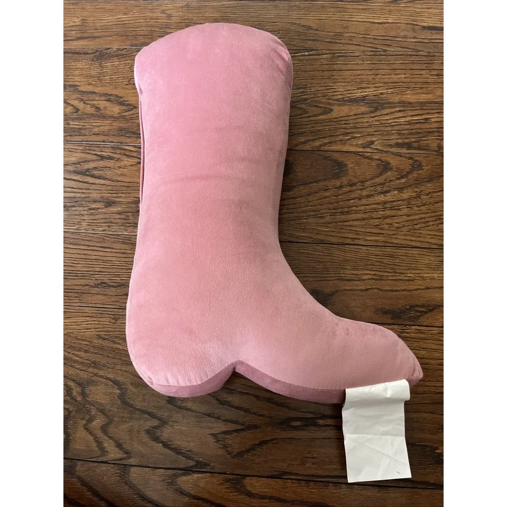 NWT Sparkles Home Pink Daisy Luminous Rhinestone Cowgirl Boot Pillow